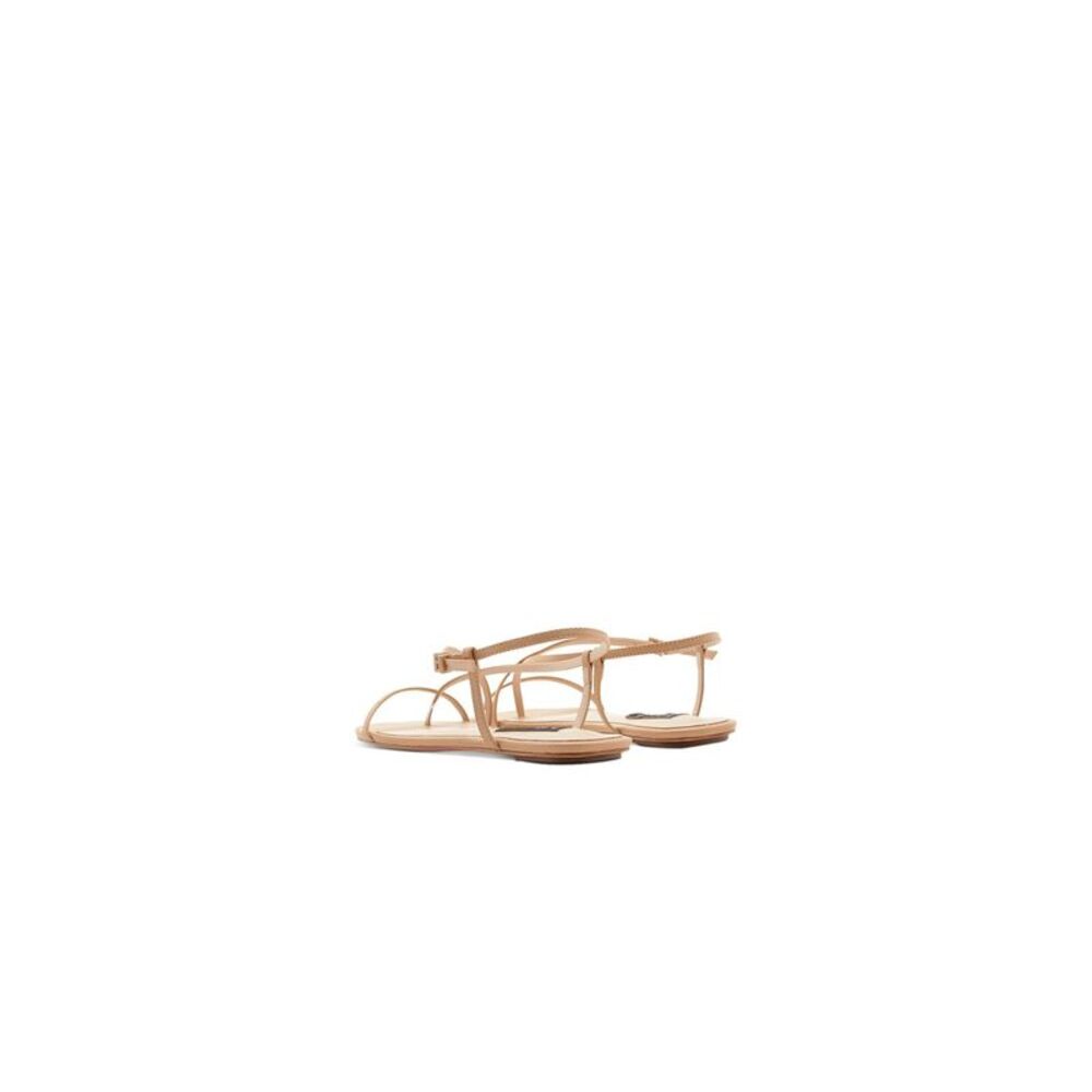 AQUA Womens Beige Toe-Loop Strappy Lory Square Toe Leather Slingback Sandal 5.5 - Picture 4 of 4
